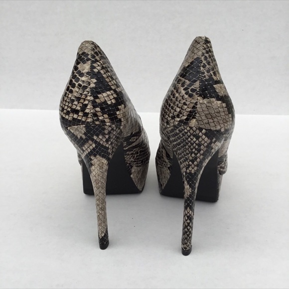 Olsenboye Black/Cream Snake Print Heels Size 10 - Picture 5 of 6